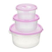 Набор контейнеров СВЧ кругл.(0,4л 0,8л 1,6л) с клап Смайл