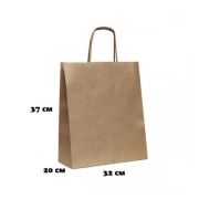 Пакет-сумка крафт с кручен. ручками 32+20х37 (1шт/200)