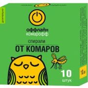 Спирали от комаров КОМАРОФФ Длительно ЗЕЛЁНЫЕ (1шт/60)