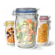 Набор пакетов с защелкой «Баночки» ПЭТ 900мл/500мл/150мл  (3шт/уп (40шт))