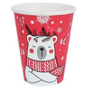 Стакан бум. 250мл d-80мм д/гор. Мишка на красном 50шт (1уп/20)