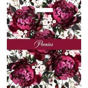 Пакет вур Бордовые пионы глянец 38х45 60мкм (50шт/500)