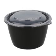 Миска (К-144) 750мл чёрн.дно+крышка прозр. (50шт/300)