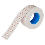 Этикет-лента С КРАСНОЙ ПОЛОСОЙ белая 21,5х12 700эт. (1шт/10/100)