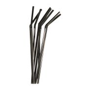 Соломки для коктейлей с гофрой чёрные 100шт (1уп/120)