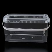 Ведро 3,3л прямоугольное прозрачное с крышкой, ручкой 250х158 (1шт/180)