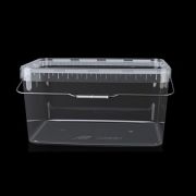 Ведро 5,8л прямоуольное прозрачное с крышкой, ручкой 293х198 (1шт/25/100)