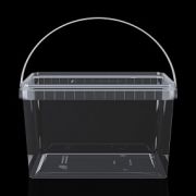 Ведро 2л прямоугольное прозрачное с крышкой, ручкой 191х129 (1шт/204/612)