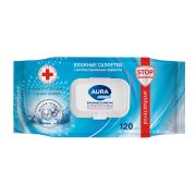 Салфетки влажные Аура с клапаном 120шт (1пачка/12)