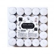 Свеча чайная белая КП в п/э 100шт (1уп/10)