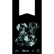 Пакет майка Далматинцы чёрная ПНД 30х55 (50шт/1000)